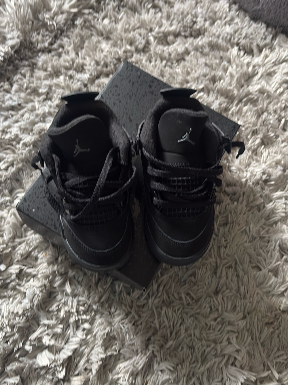 Jordan 4 Kids' Black Retro Jumpman Sneakers